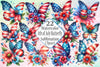 4th of July Butterfly Clipart Bundle