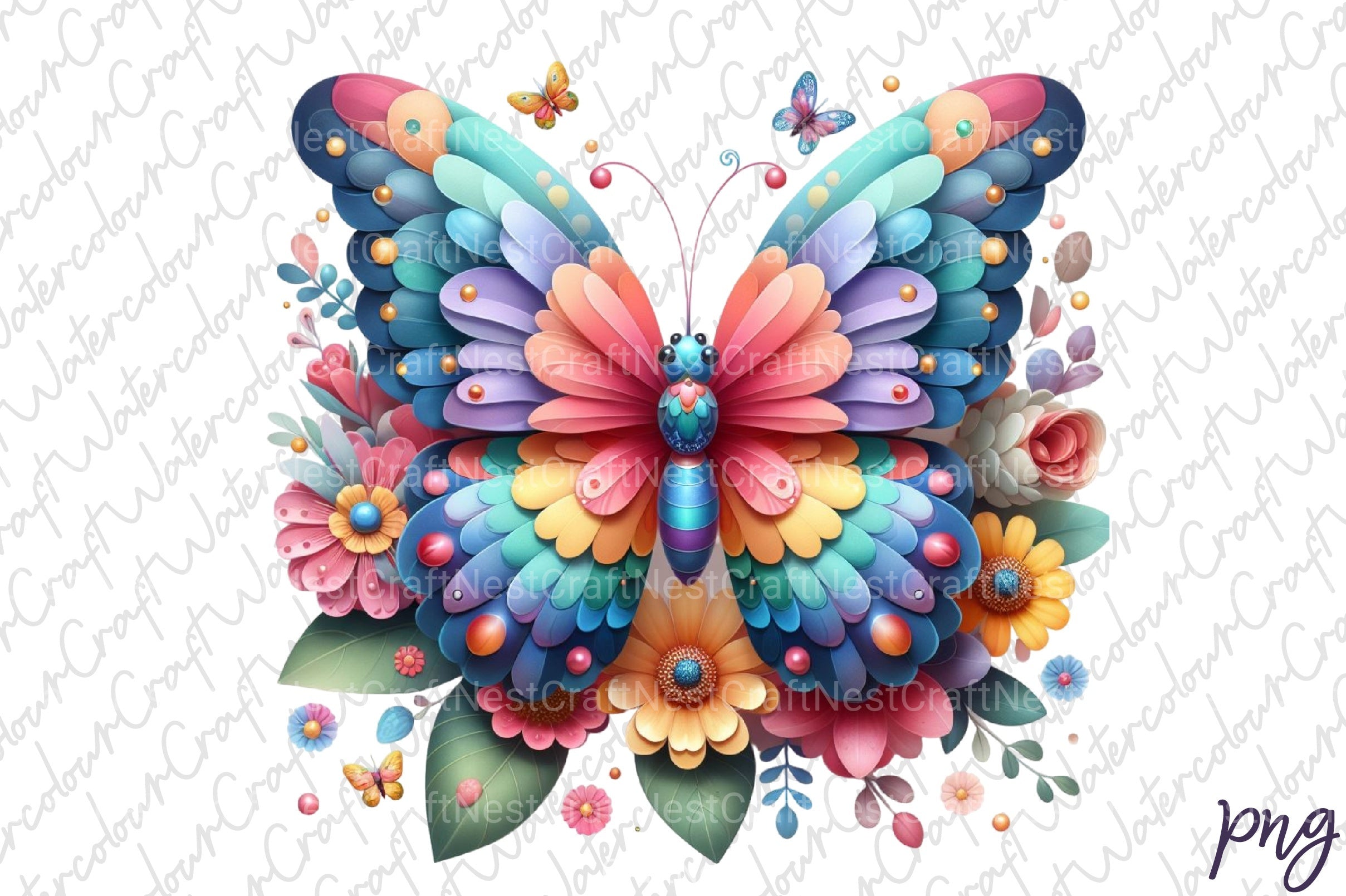 Cute Butterflies Clipart Bundle 1 - CraftNest - Digital Crafting and Art