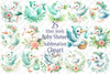 Mint Stork Baby Shower Clipart Bundle 99