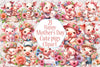 Happy Mother's Day Cute Pigs Clipart Bundle