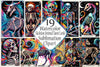 Skeleton Animal Tarot Card Clipart Bundle