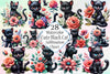 Cute Black Panther Cat Clipart Bundle