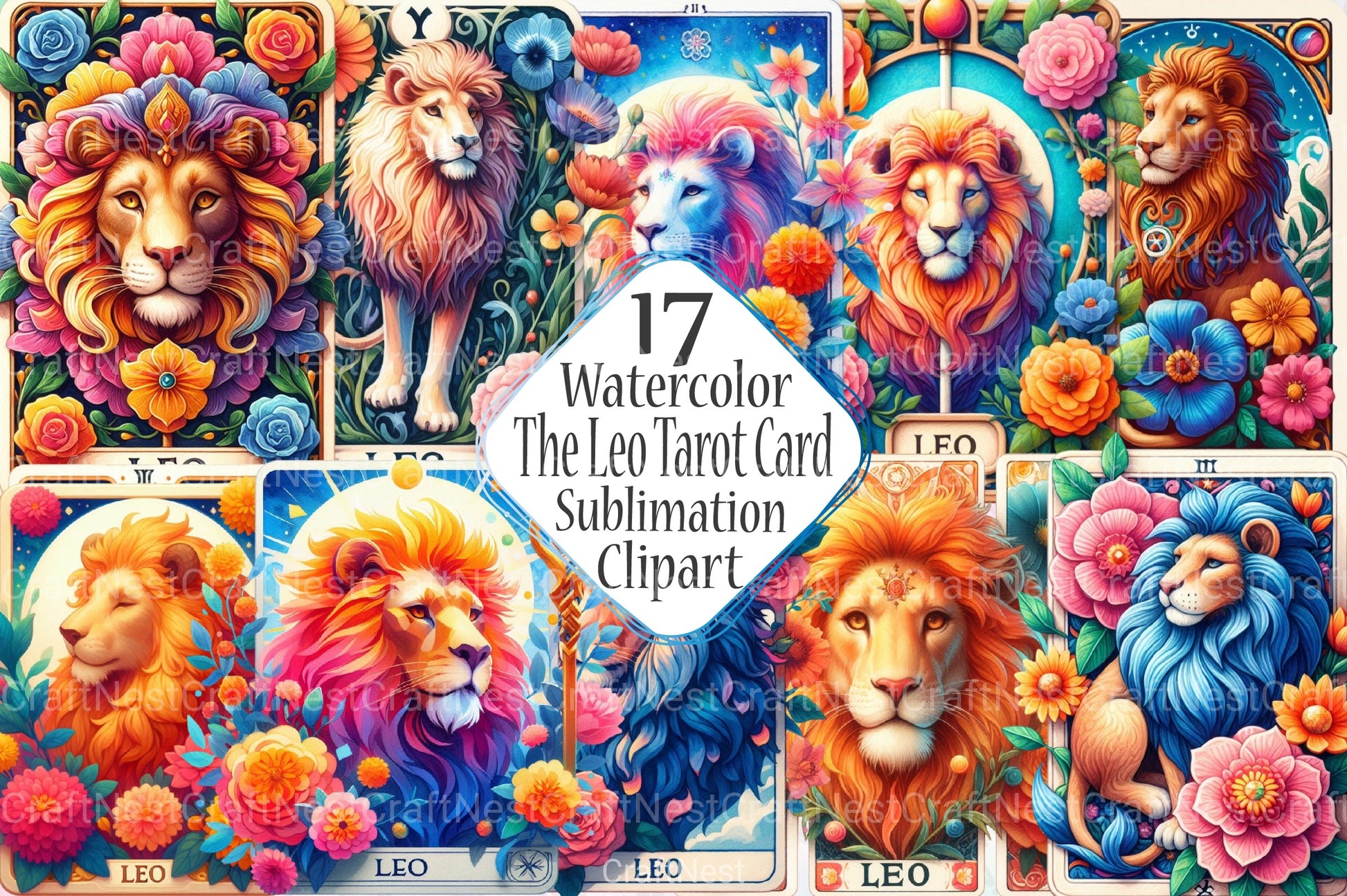 The Leo Tarot Card Clipart Bundle - CraftNest - Digital Crafting and Art