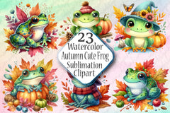 Autumn Frog Clipart Bundle 99 - CraftNest - Digital Crafting and Art