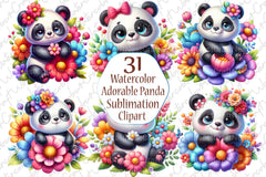 Adorable Panda Clipart Bundle - CraftNest - Digital Crafting and Art