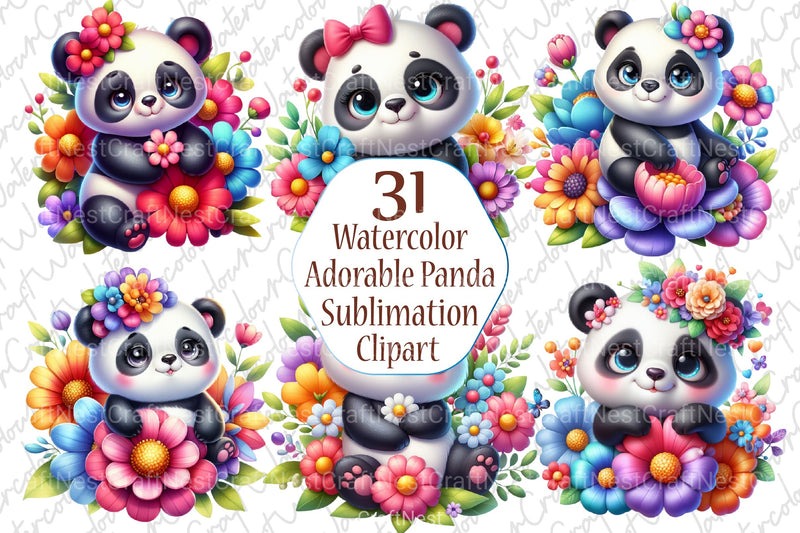 Adorable Panda Clipart Bundle - CraftNest - Digital Crafting and Art