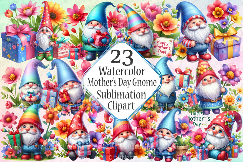 Mother's Day Gnome Clipart Bundle - CraftNest - Digital Crafting and Art