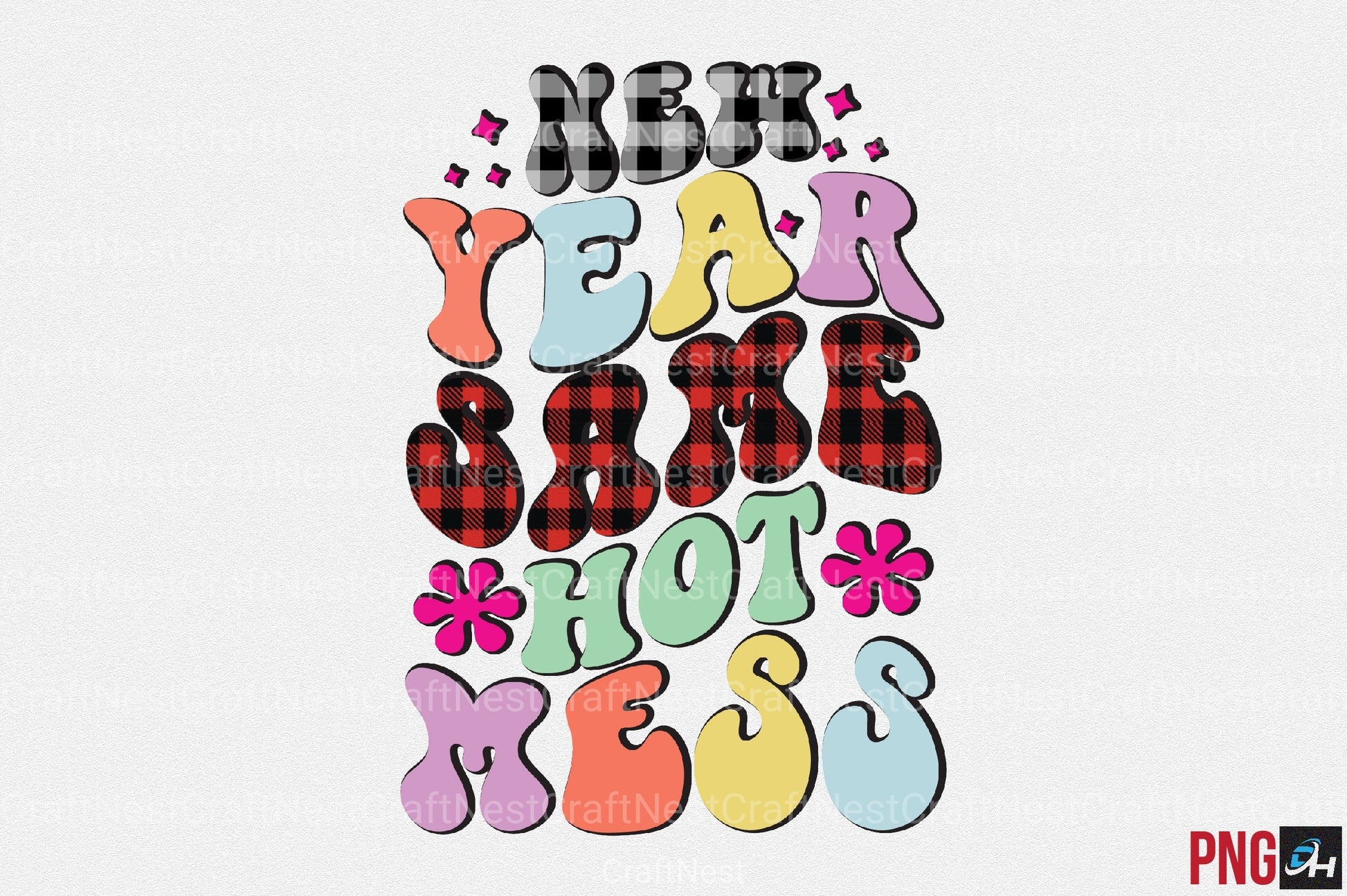 New Year Retro Clipart Bundle - CraftNest - Digital Crafting and Art