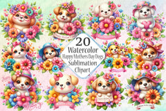 Happy Mother's Day Dog Clipart Bundle - CraftNest - Digital Crafting and Art