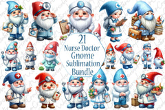 Nurse and Doctor Gnome Clipart Bundle - CraftNest - Digital Crafting and Art