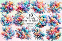 Colorful Splash Clipart Bundle - CraftNest - Digital Crafting and Art