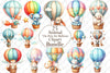 Animal Hot Air Balloon Clipart Bundle 2