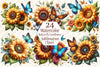 Butterfly Sunflower Clipart Bundle