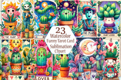 Plant Lover Funny Tarot Card Clipart Bundle - CraftNest - Digital Crafting and Art