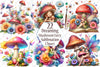 Dreaming Mushroom Fairy Clipart Bundle