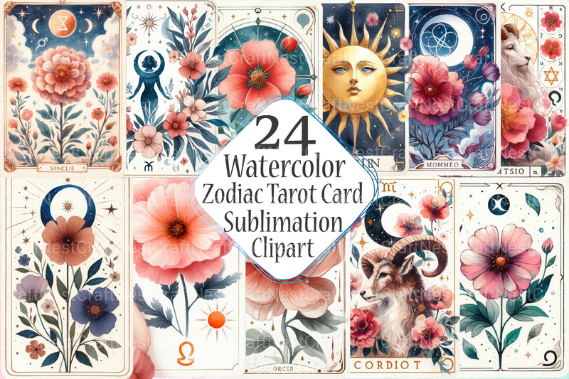 Zodiac Tarot Card Clipart Bundle - CraftNest - Digital Crafting and Art