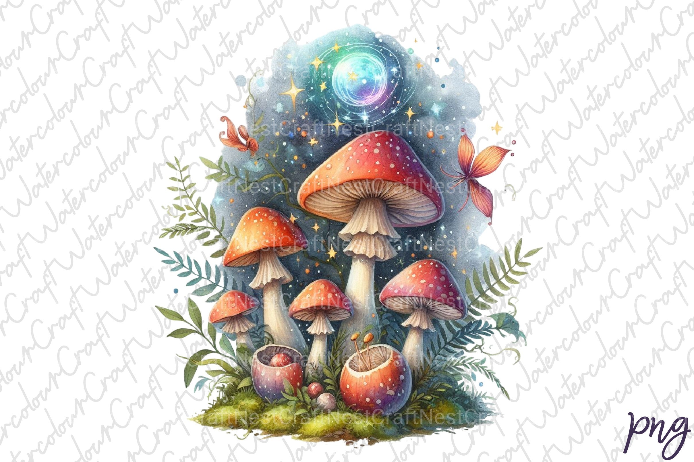 Mushrooms Clipart Bundle 12 - CraftNest - Digital Crafting and Art
