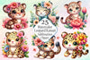 Kawaii Safari Leopard Clipart Bundle