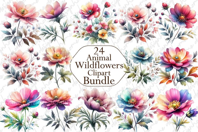 Colorful Wildflowers Clipart Bundle - CraftNest - Digital Crafting and Art