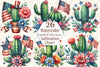 Fourth of July Cactus Clipart Bundle