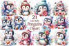 Cute Baby Penguins Clipart Bundle