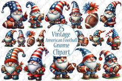 American Football Gnome Clipart Bundle - CraftNest - Digital Crafting and Art