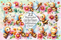 Cute Bee Clipart Bundle 66 - CraftNest - Digital Crafting and Art