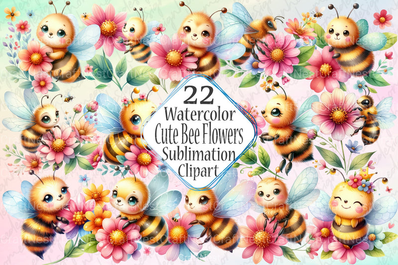 Cute Bee Clipart Bundle 66 - CraftNest - Digital Crafting and Art