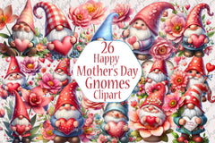 Mother's Day Gnomes Clipart Bundle 99 - CraftNest - Digital Crafting and Art