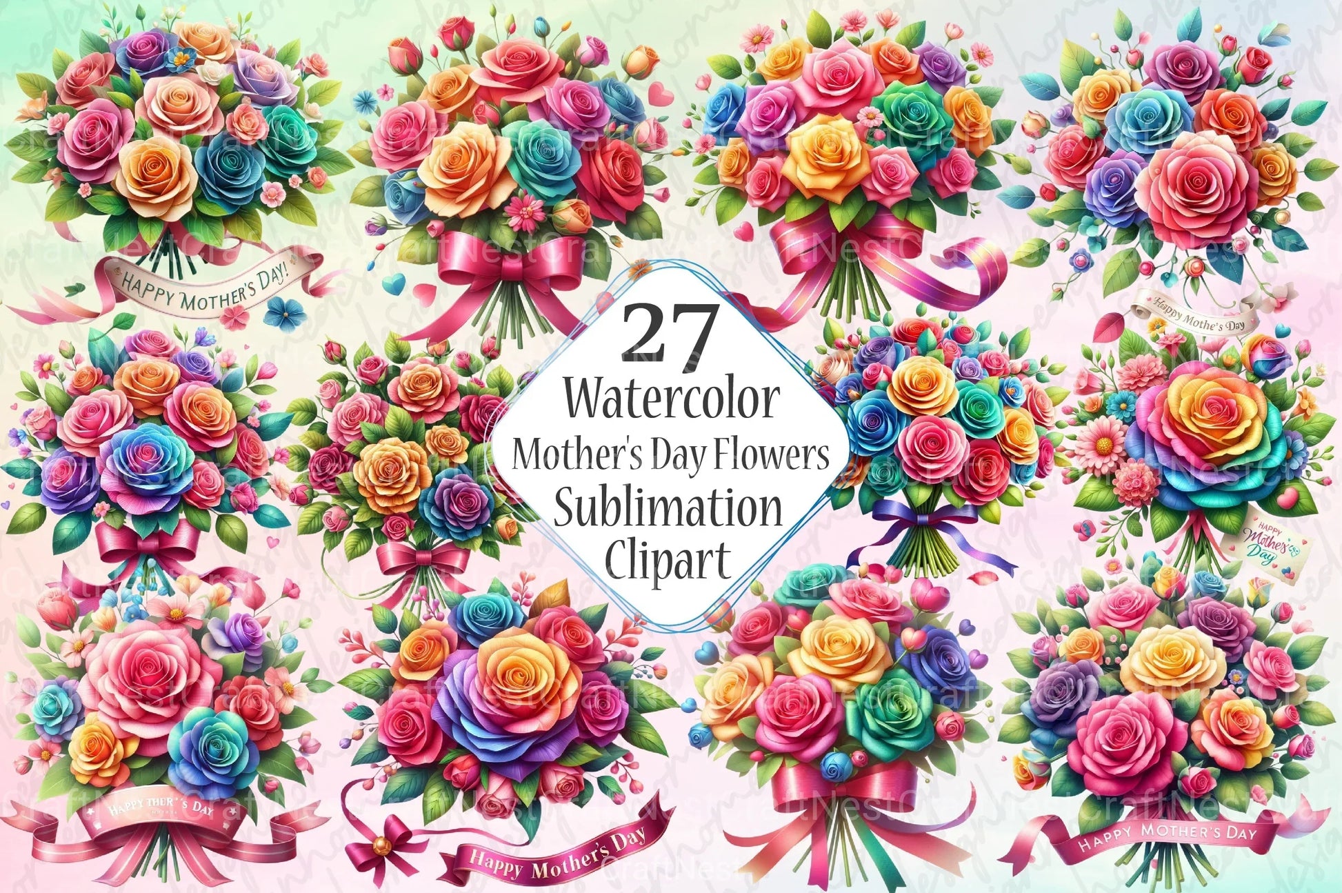 Mother's Day Flowers Clipart Bundle - CraftNest - Digital Crafting and Art