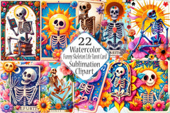 Funny Skeleton Tarot Card Clipart Bundle 1 - CraftNest - Digital Crafting and Art
