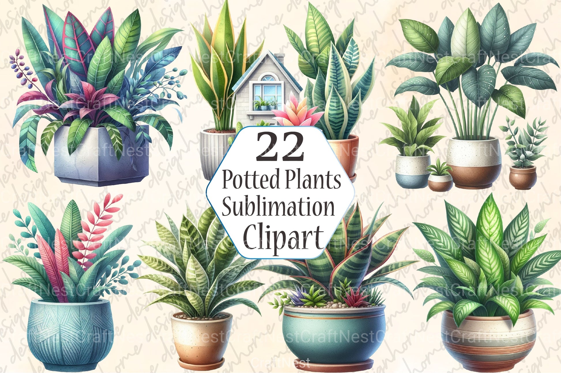 Potted Plants Clipart Bundle - CraftNest - Digital Crafting and Art