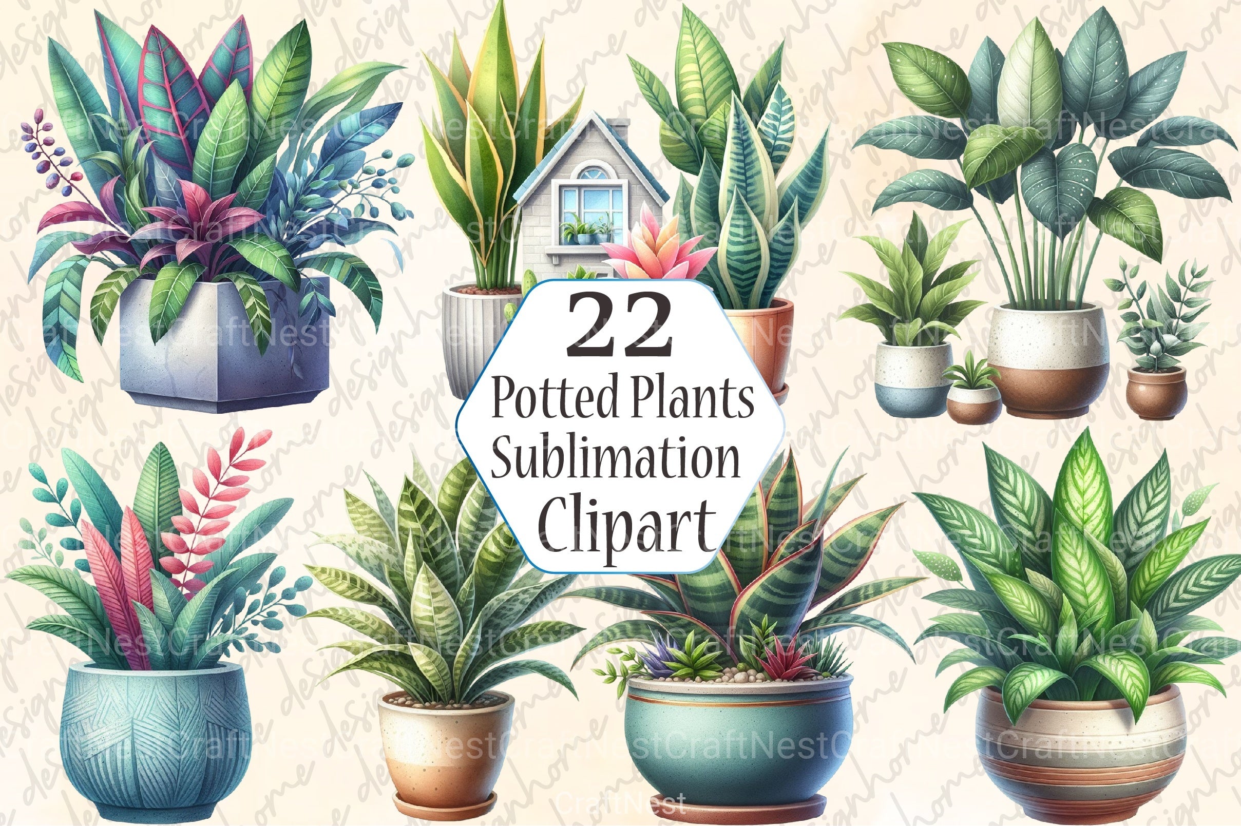Potted Plants Clipart Bundle - CraftNest - Digital Crafting and Art