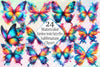 Rainbow Smoke Butterflies Clipart Bundle