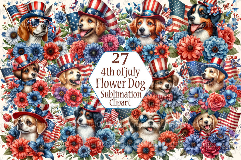 4th of July Patriotic Dog Clipart Bundle - CraftNest - Digital Crafting and Art