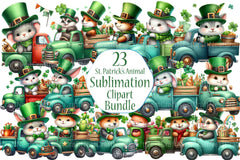 St. Patrick's Day Animal Truck Clipart Bundle - CraftNest - Digital Crafting and Art