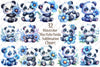 Blue Baby Panda Clipart Bundle