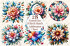 Stained Glass Birth Month Flowers Clipart Bundle