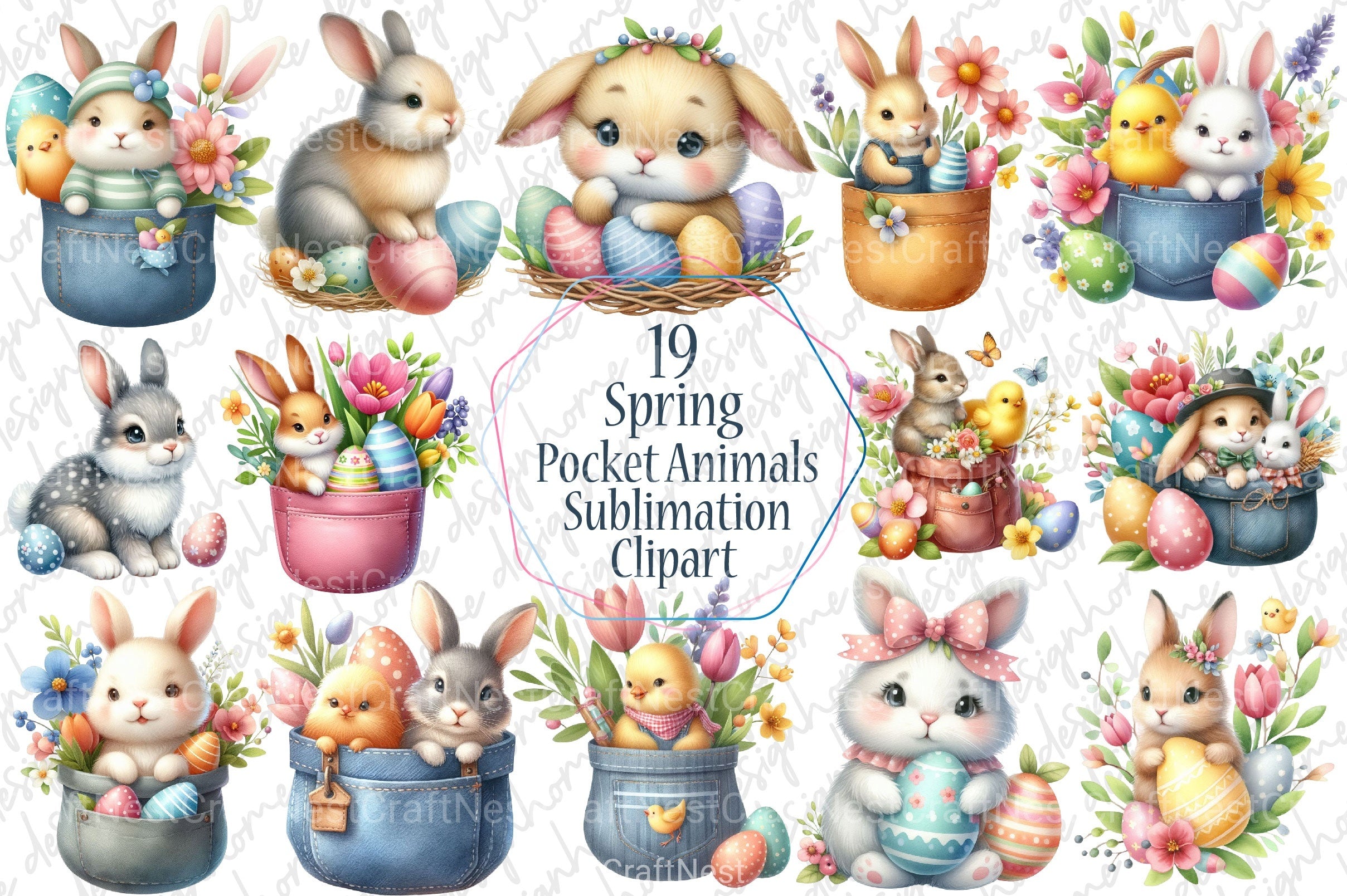 Spring Pocket Animals Clipart Bundle - CraftNest - Digital Crafting and Art