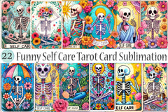 Funny Self Care Tarot Card Clipart Bundle - CraftNest - Digital Crafting and Art