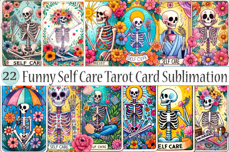 Funny Self Care Tarot Card Clipart Bundle - CraftNest - Digital Crafting and Art