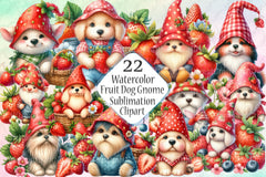 Fruit Dog Gnome Clipart Bundle - CraftNest - Digital Crafting and Art