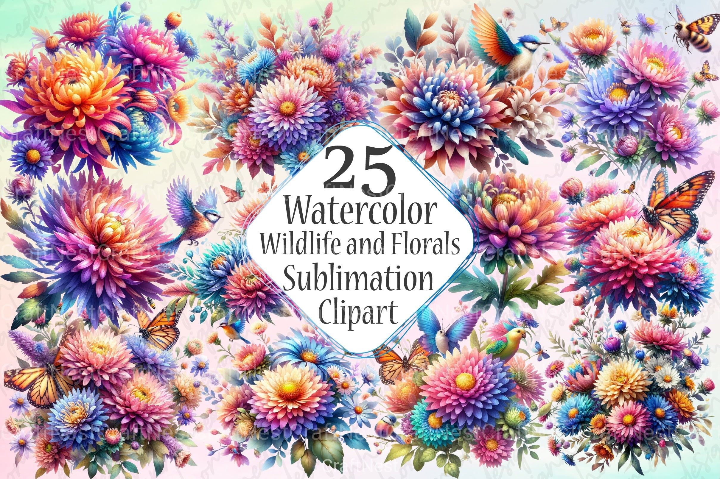 Wildlife and Floral Clipart Bundle - CraftNest - Digital Crafting and Art