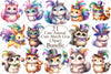 Cute Mardi Gras Animal Clipart Bundle