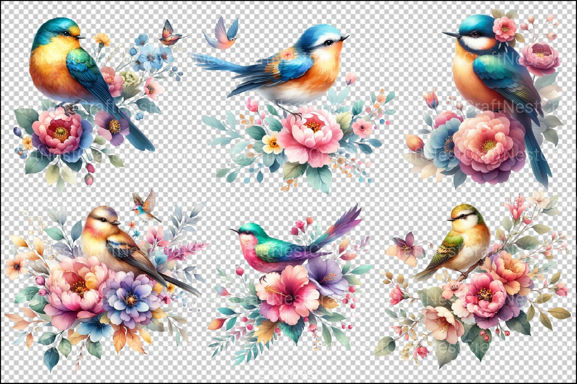 Beautiful Birds Clipart Bundle - CraftNest - Digital Crafting and Art