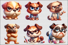 Funny Grumpy Dogs Clipart Bundle 36 - CraftNest - Digital Crafting and Art