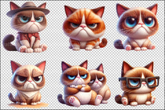 Funny Grumpy Cats Clipart Bundle - CraftNest - Digital Crafting and Art