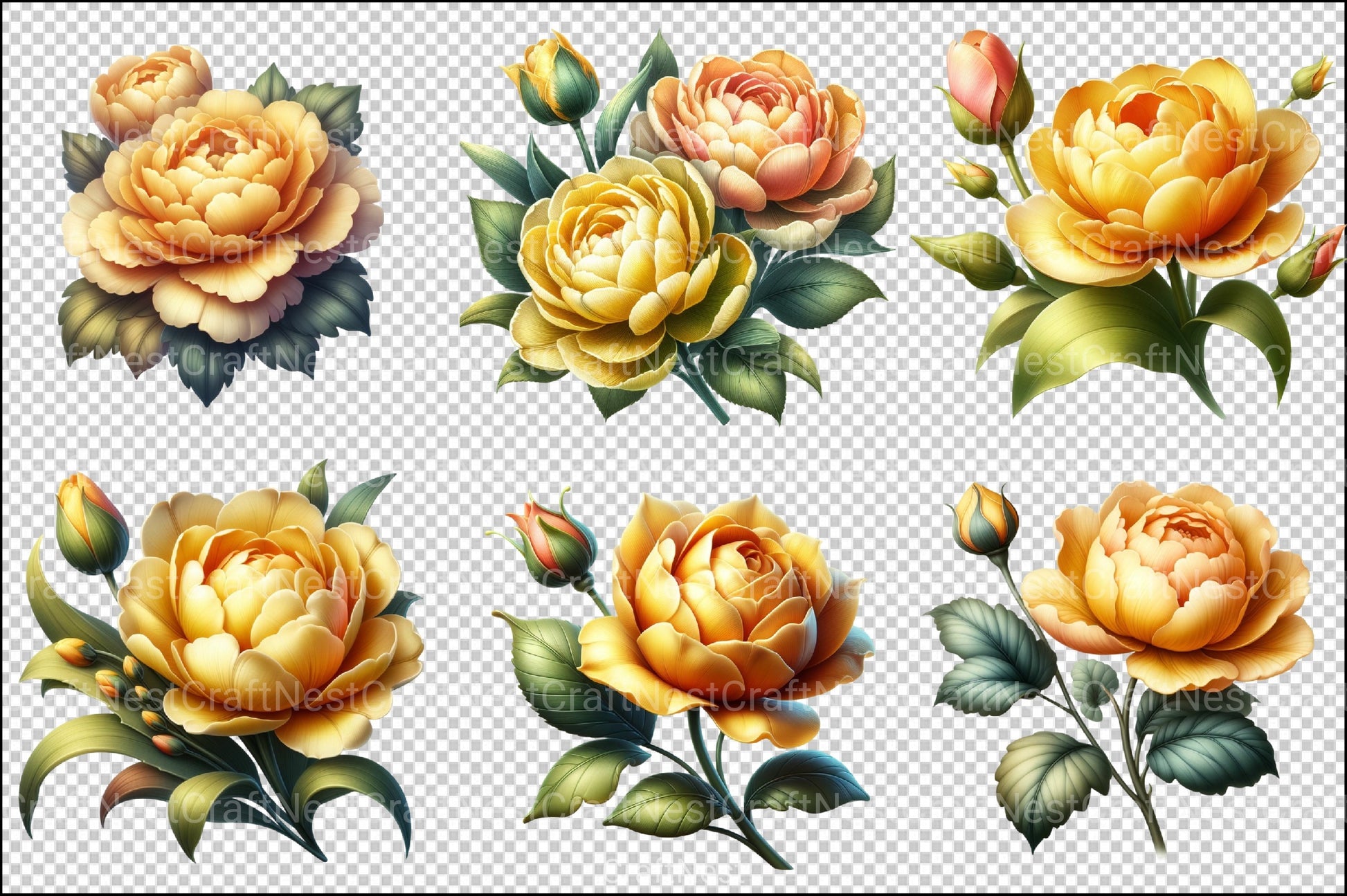 Vintage Flowers Clipart Bundle 12 - CraftNest - Digital Crafting and Art