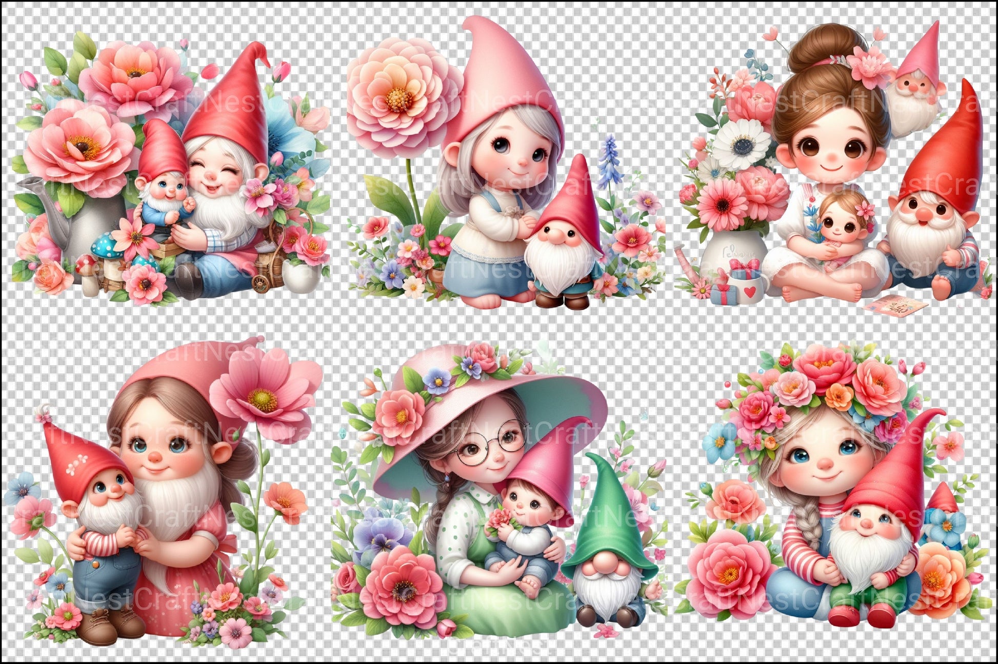 Mother's Day Gnome Clipart Bundle 8 - CraftNest - Digital Crafting and Art