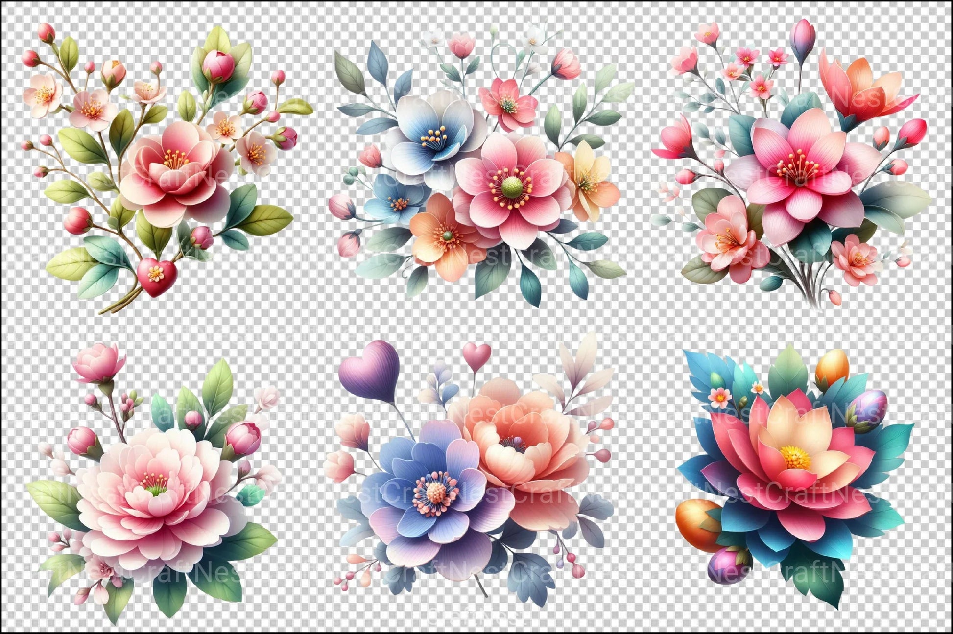 Spring Flowers Clipart Bundle 26 - CraftNest - Digital Crafting and Art